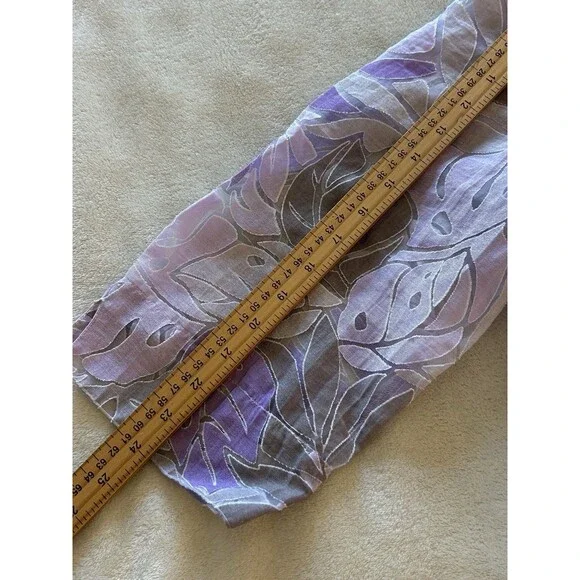 Alfred Dunner Womens 18W Floral Sheer Button Front Blouse Purple Taupe Easter - Picture 8 of 11